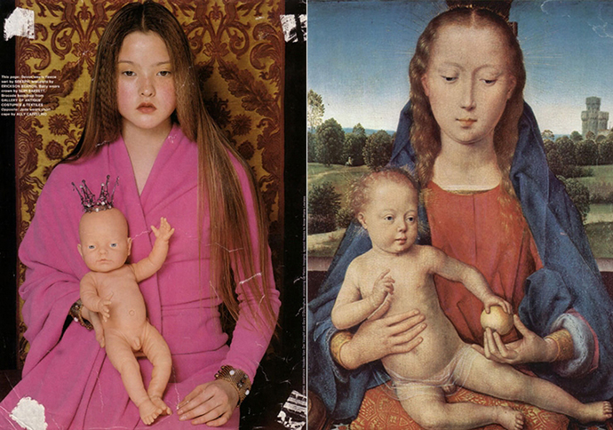 The Face, 1997 и Ганс Мемлинг, 1475, "Богоматерь с младенцем"