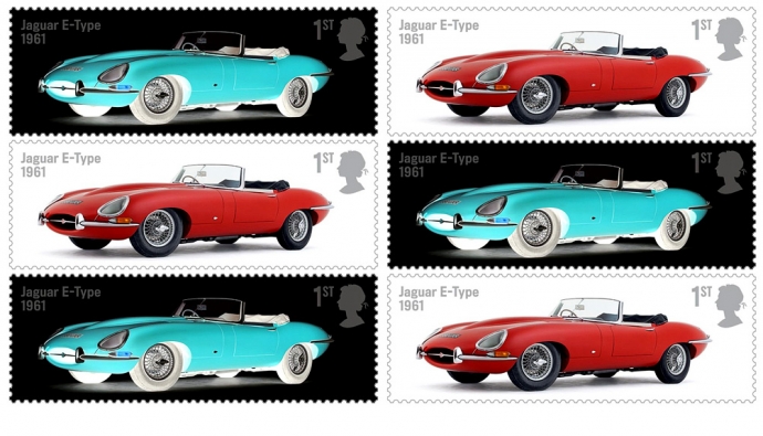 Jaguar E-Type увековечен на Королевских почтовых марках