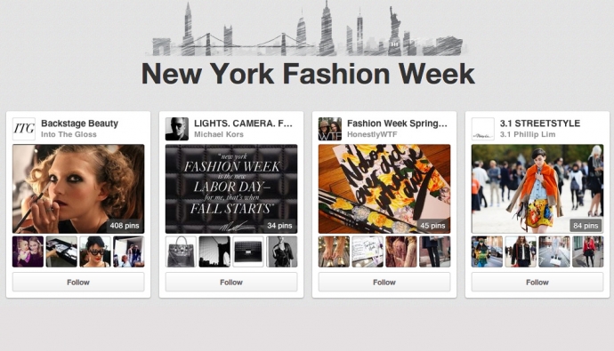Pinterest будет освещать недели моды