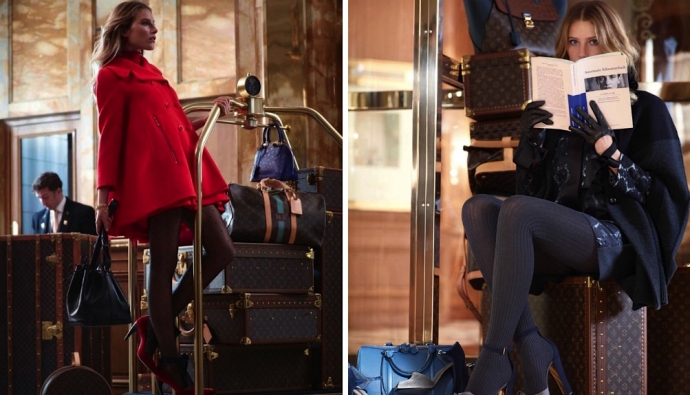 Дри Хэмингуэй в лукбуке Louis Vuitton pre-fall