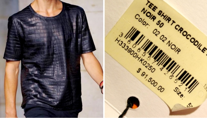 Крокодиловая футболка Hermès за $91,500