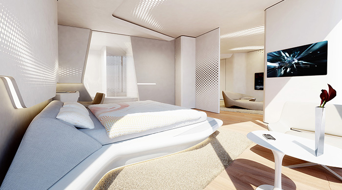 Заха Хадид представила проект интерьеров Opus Office Tower