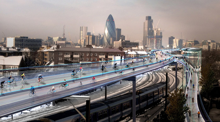 Проект лондонской "велосипедной утопии" от Foster + Partners