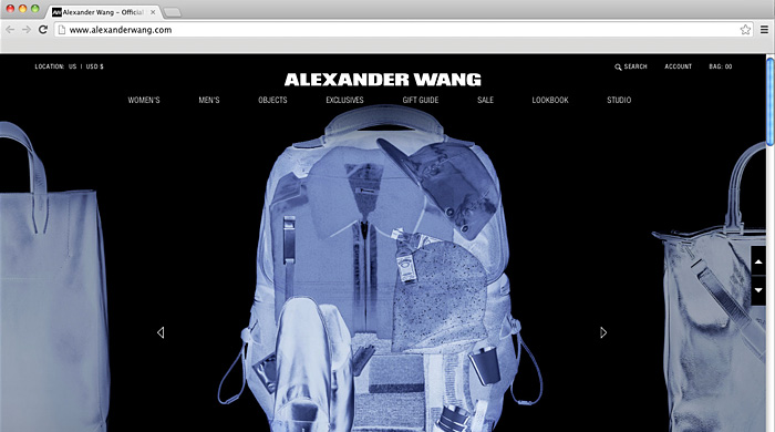 Обновленный сайт Alexander Wang