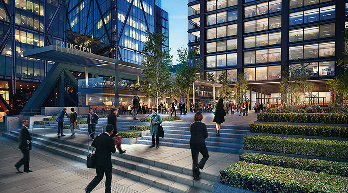 Лондонская штаб-квартира Amazon с теннисным кортом на крыше