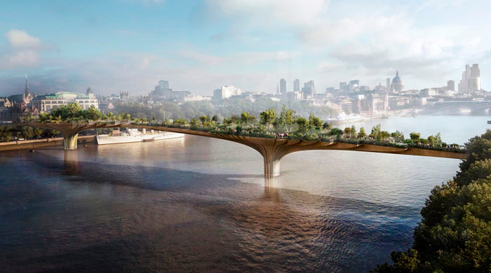 "Мост-сад" Томаса Хизервика в Лондоне: новые кадры проекта