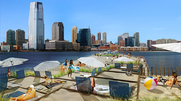 Житель Нью-Йорка представил проект плавающего пляжа на Манхэттене