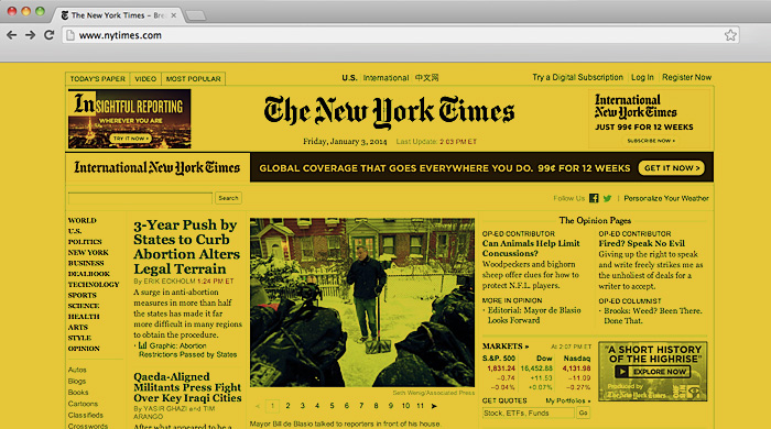 The New York Times запустит новую версию сайта 8 января