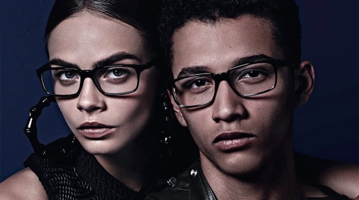 Кара Делевинь и Джордан Данн в рекламной кампании очков Balmain