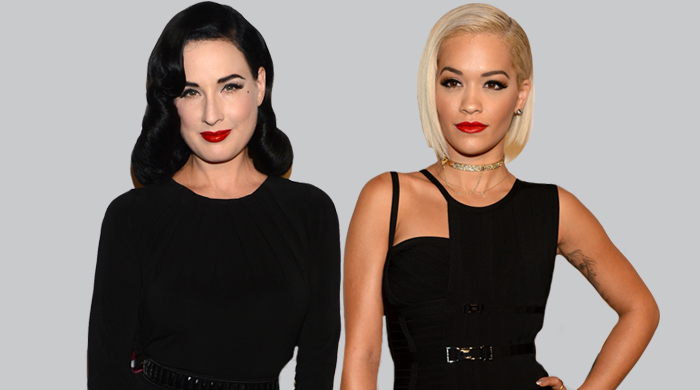 Дита фон Тиз и Рита Ора на открытии отеля в Лас-Вегасе