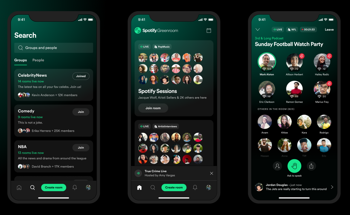 Spotify запустил собственный аналог Clubhouse — Greenroom (фото 1)