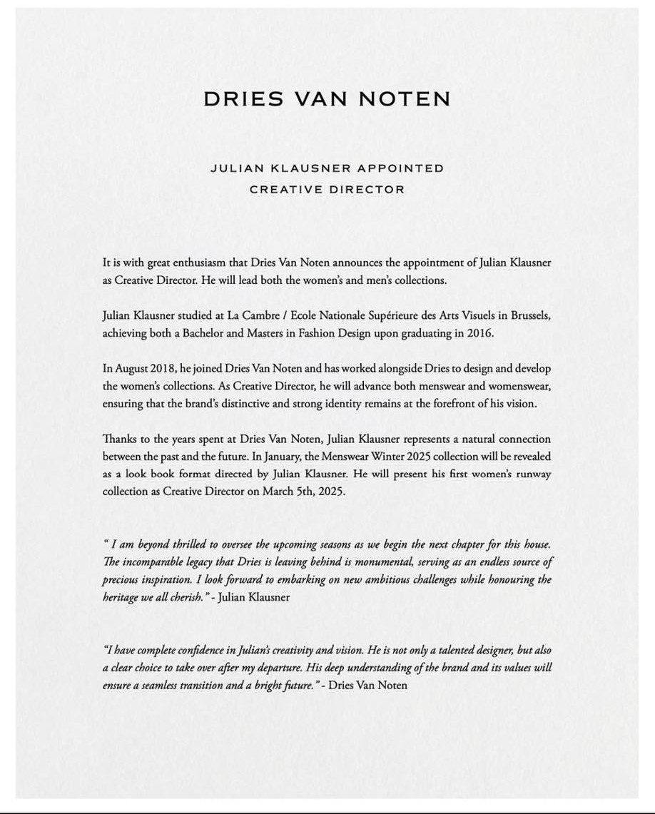 Что нам известно о новом креативном директоре Dries Van Noten Джулиане Клаузнере (фото 3)