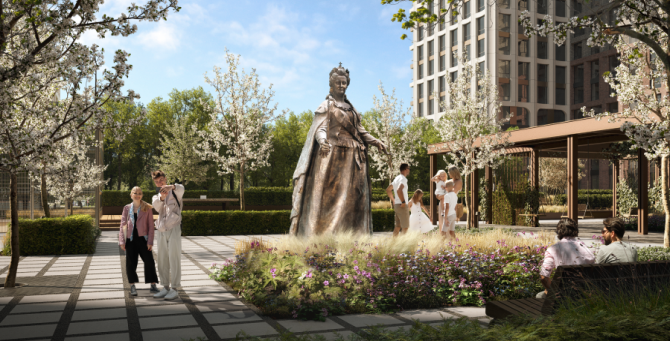 Скульптура Екатерины II появится во дворе ЖК «Петровский парк II»