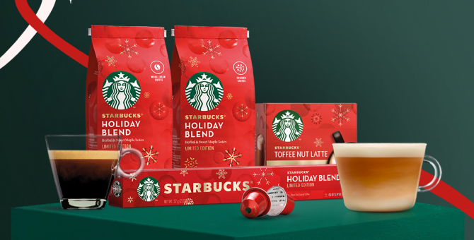 Кофе из новогодней коллекции Starbucks теперь можно приготовить дома