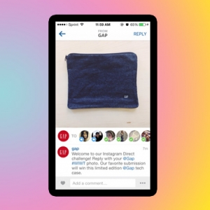 Первый конкурс через Instagram Direct от Gap