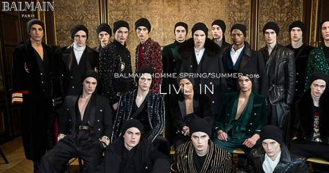 Прямая трансляция показа Balmain Homme, весна-лето 2016