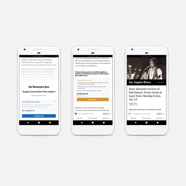 Facebook тестирует платную подписку на СМИ