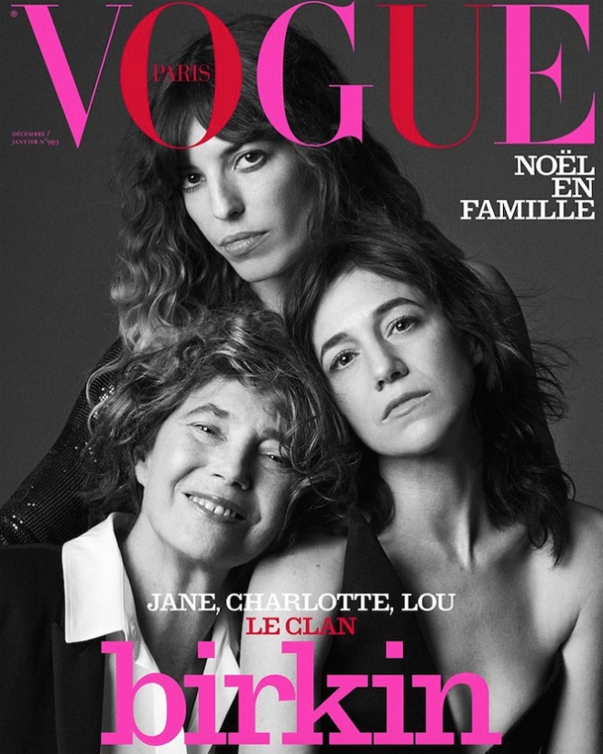 Джейн Биркин снялась вместе с дочерьми для новой обложки Vogue Paris