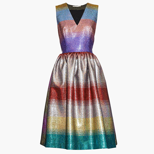 Marco de Vincenzo<p><a target=\"_blank\" href=\"http://www.matchesfashion.com/intl/products/Marco-De-Vincenzo-Metallic-striped-V-neck-dress-1036103\">matchesfashion.com</a></p>