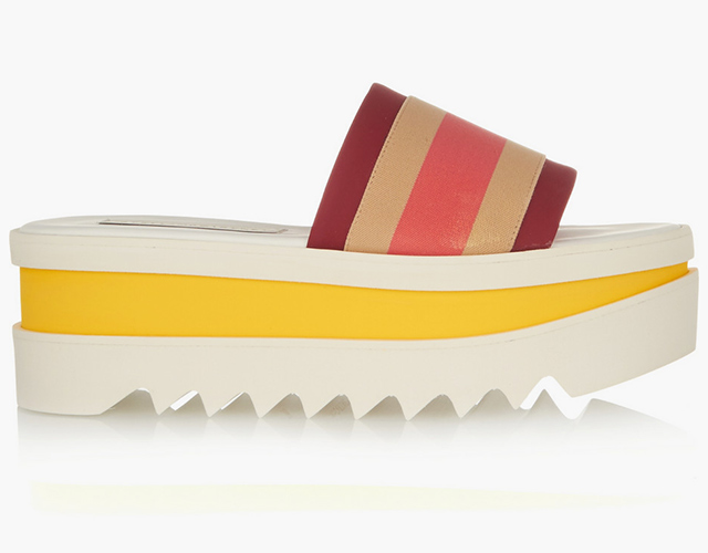 Stella McCartney<p><a target=\"_blank\" href=\"https://www.net-a-porter.com/ua/en/product/645258/stella_mccartney/striped-faux-leather-and-canvas-platform-slides\">net-a-porter.com</a></p>